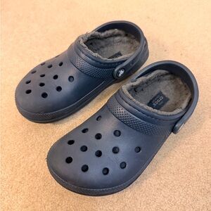 Grey Fleece Lined Crocs